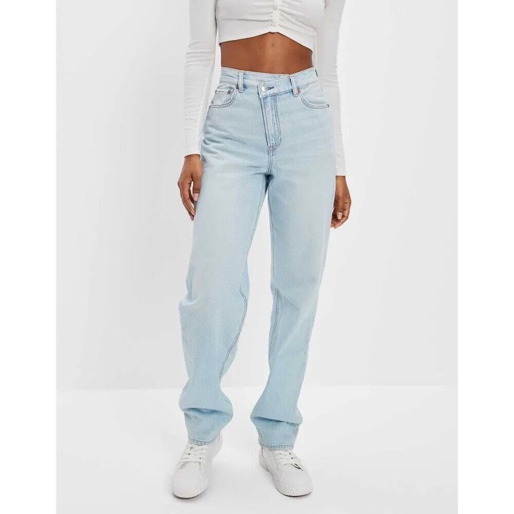 AMERICAN EAGLE | Highest Rise Baggy Straight‎ Leg Jeans | 00